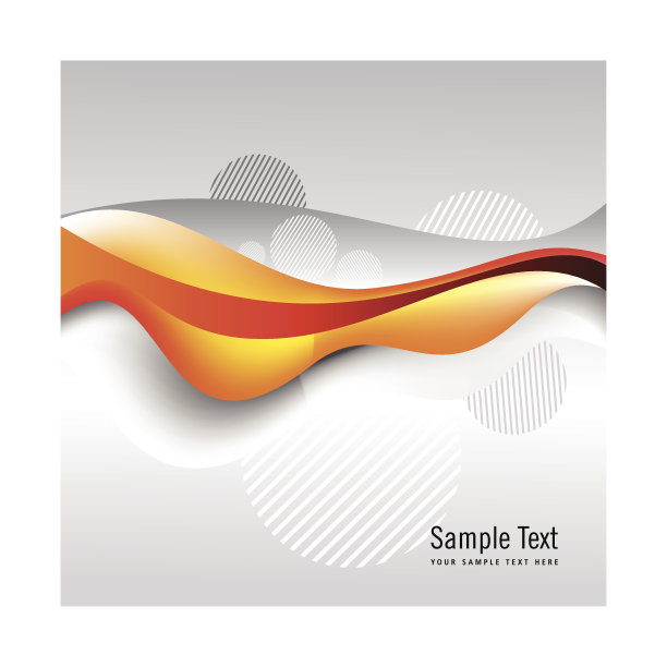 波浪线黄色抽象插图。图片下载