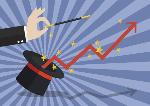 商务手带着图形飞出魔术帽图片下载