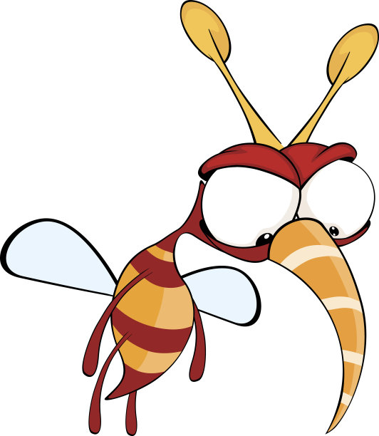 红色蝇虫的卡通插图图片下载