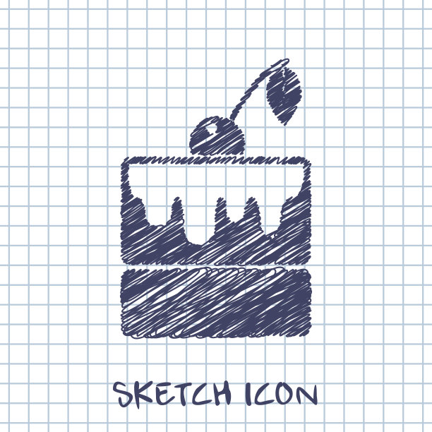 蛋糕矢量草图图标图片下载