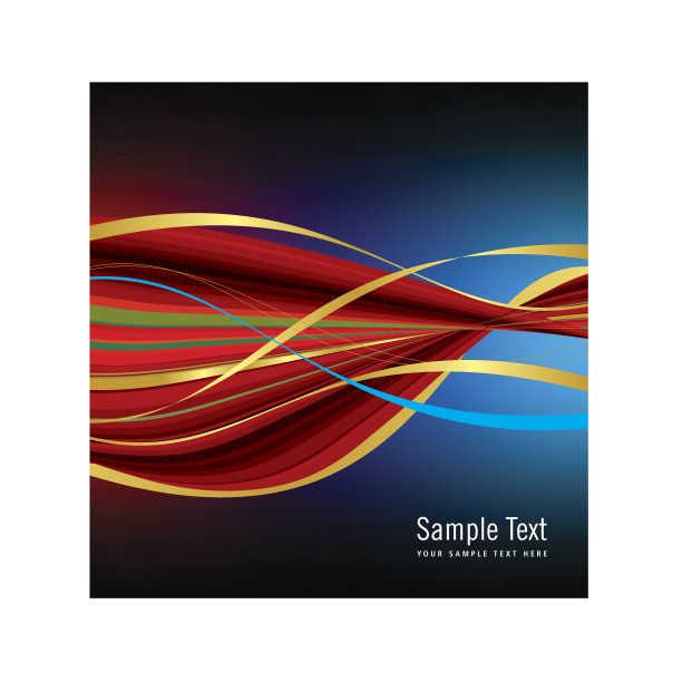 蓝色背景上的彩色丝带插图。图片下载