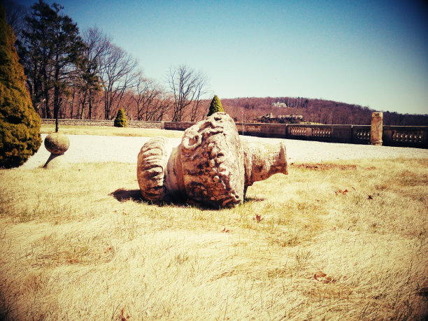 花园装饰在Blairsden地产在Peapack，新泽西州图片下载