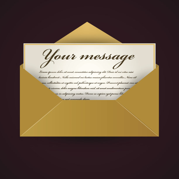 装着信的旧信封。图片下载