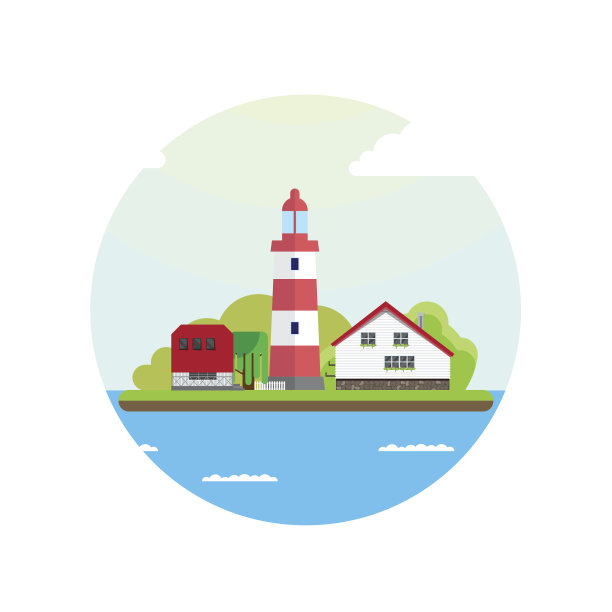 海上的灯塔岛图片下载