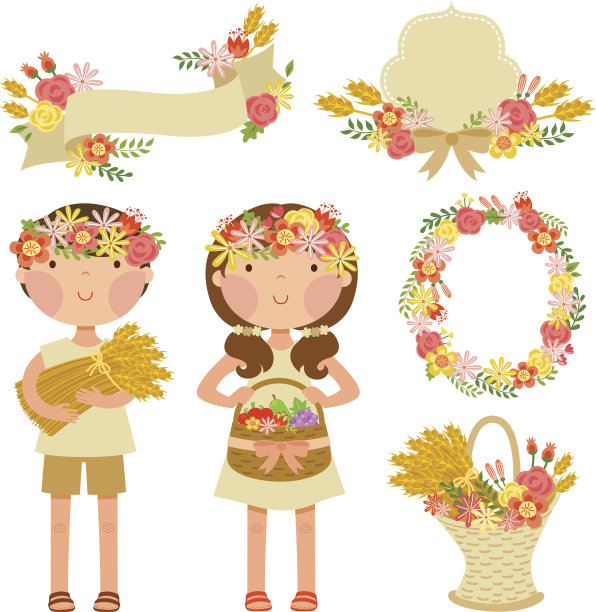 孩子和收获图片下载