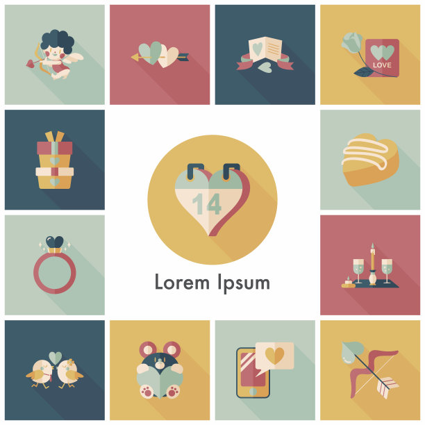 情人节图标集图片下载