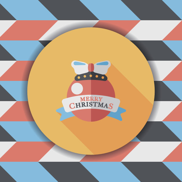 圣诞球与长影子的图标，eps10图片下载