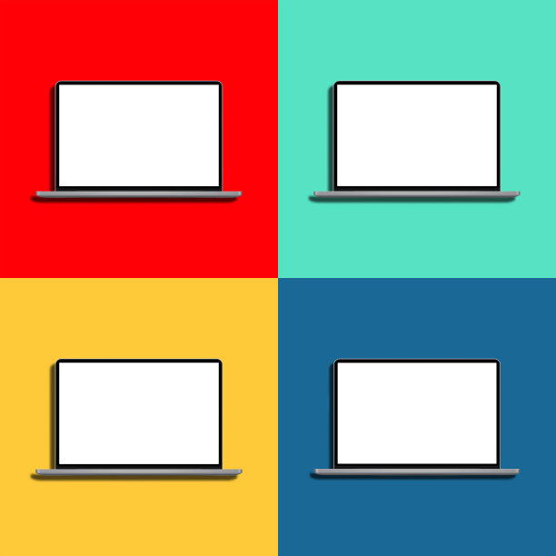 彩色背景的笔记本电脑图片下载