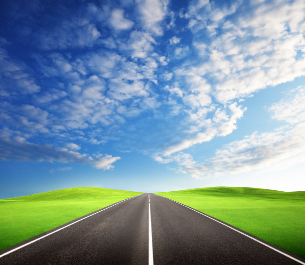 道路和日落图片下载