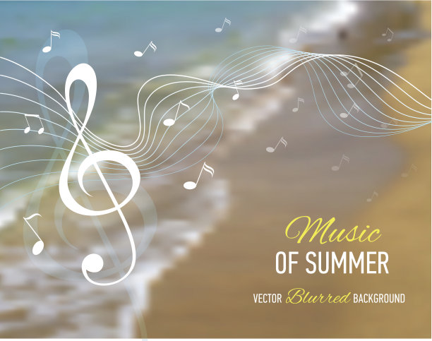 自然海边模糊背景与设计文字图片下载