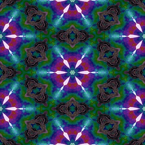 抽象绿色复古东方涡纹装饰。图案填充，背景，纹理图片下载