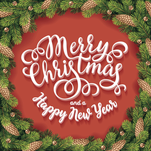 圣诞花环卡片图片下载