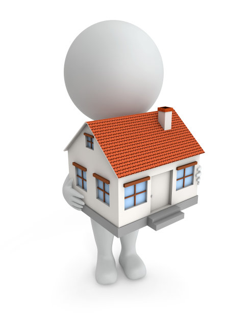 3d可爱的人-房子出售图片下载