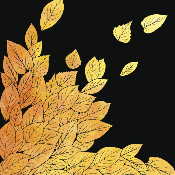 水彩画用叶子组成的花图片下载