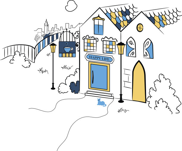 城镇轮廓矢量图图片下载