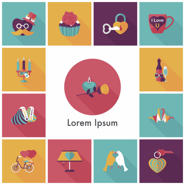 情人节图标集图片下载