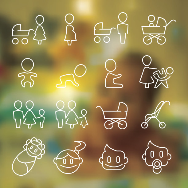 母亲和童年图标集图片下载