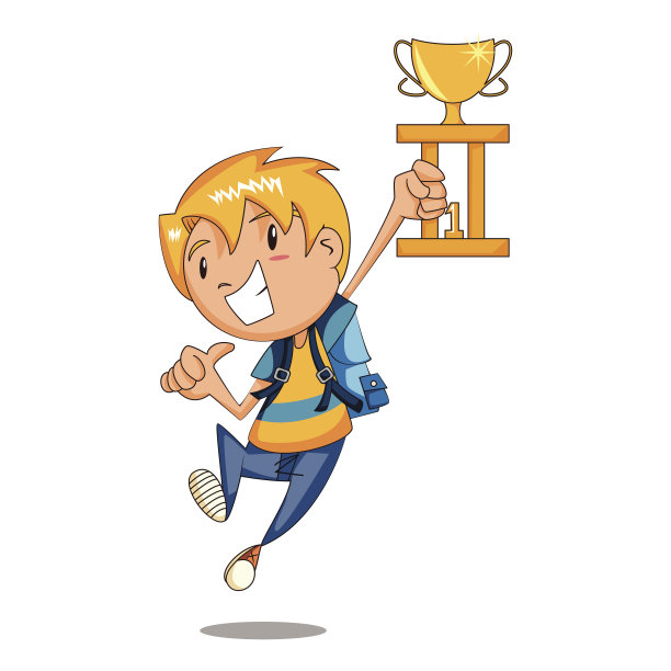 蹒跚学步的奖杯庆祝图片下载