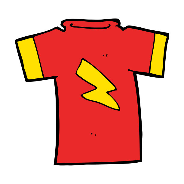 带有闪电的卡通t恤图片下载