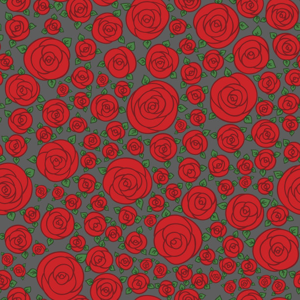 红色手绘卡通玫瑰花图片下载