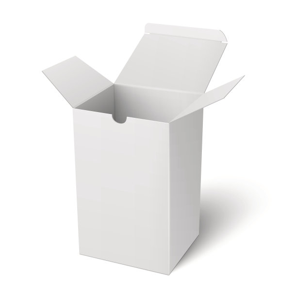 白色打开垂直纸盒模板。图片下载