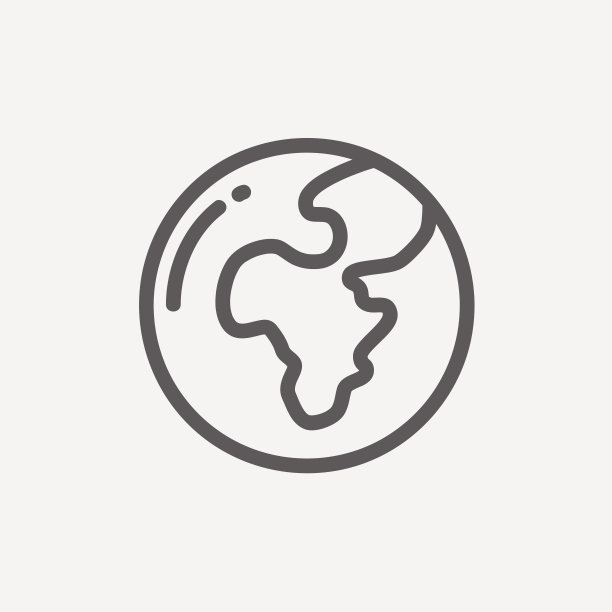现代地球细线图标图片下载
