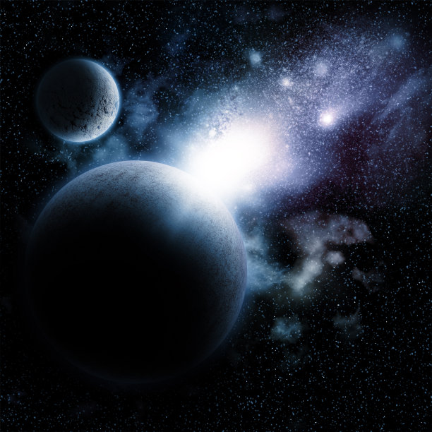太空背景与虚构的行星图片下载