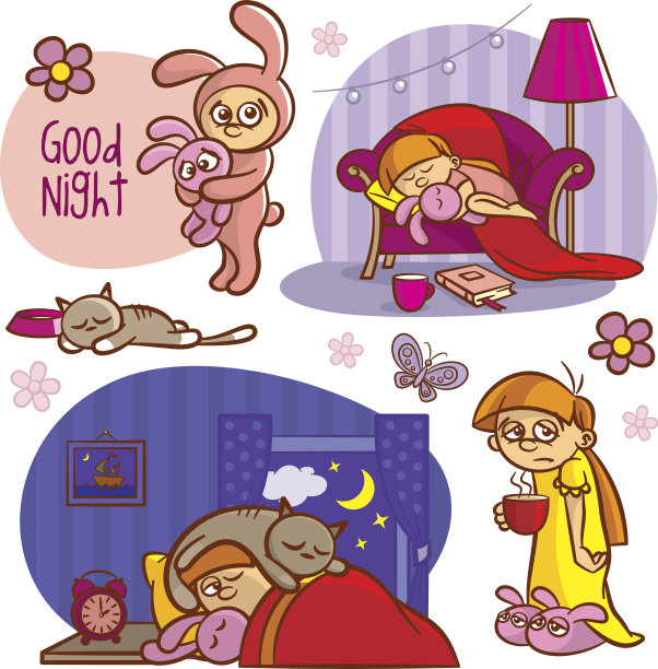 晚安，各位。甜蜜的梦想。贴纸包图片下载