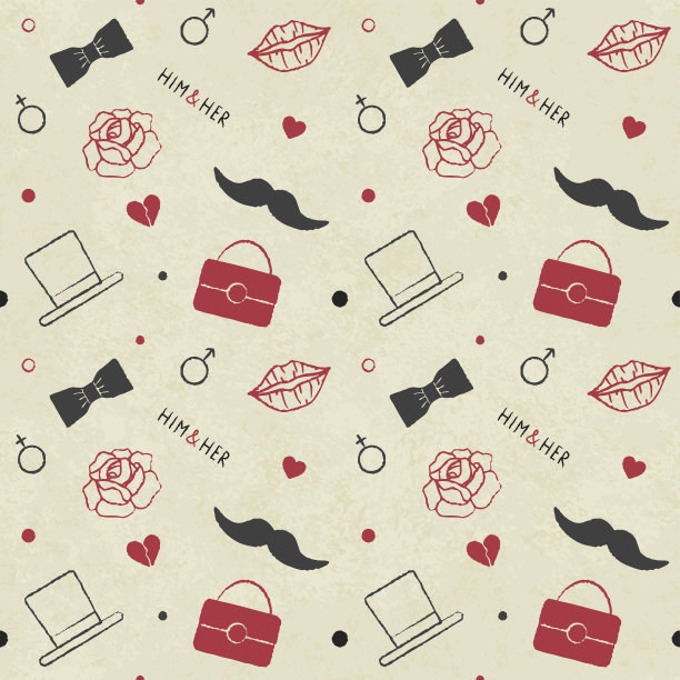 无缝图案背景与男性和女性相关的符号2图片下载