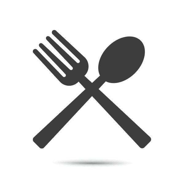 叉子和勺子食物图标符号图片下载