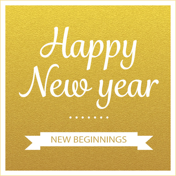 向量黄金新年问候卡图片下载