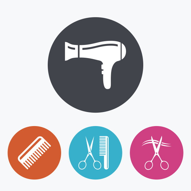 理发师图标。剪刀剪头发的象征。图片下载