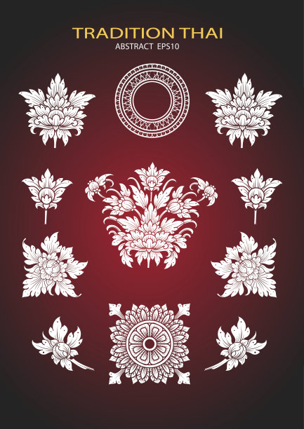 泰国艺术元素民族艺术矢量素材图片下载