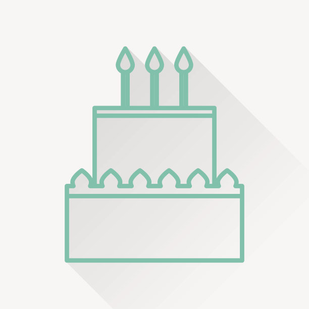 矢量生日蛋糕图标。图片下载