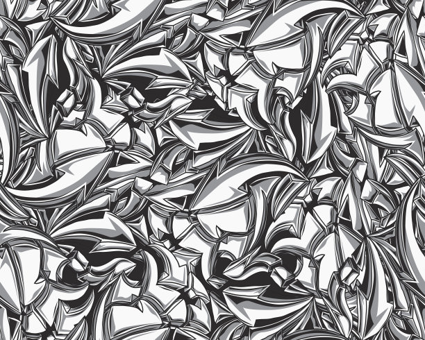 黑白涂鸦箭头无缝背景素材图片