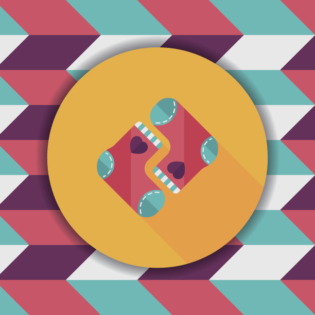 圣诞袜与长影子扁平图标，EPS 10图片下载