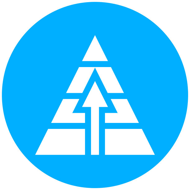 金字塔图标上的圆形按钮。图片下载