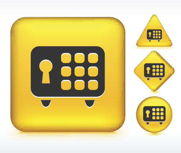 安全安全黄色按钮图片下载