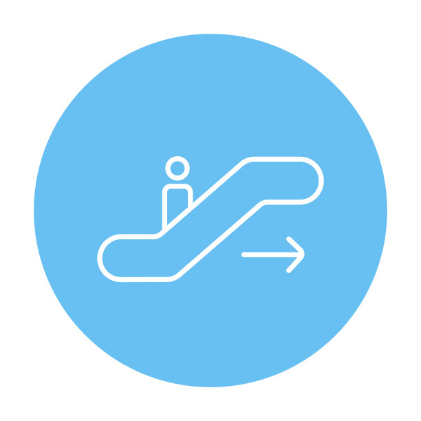 舷梯的平面线图标图片下载