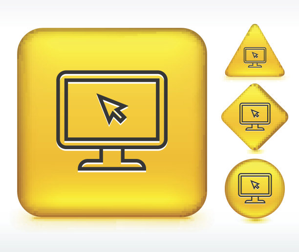 桌面电脑黄色按钮图片下载