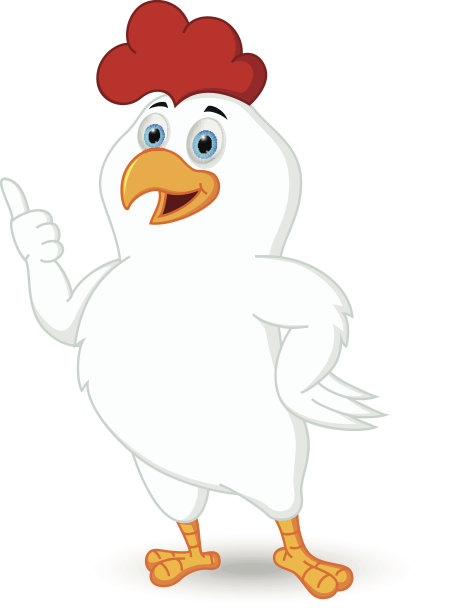 竖起大拇指的白色小鸡卡通图片下载
