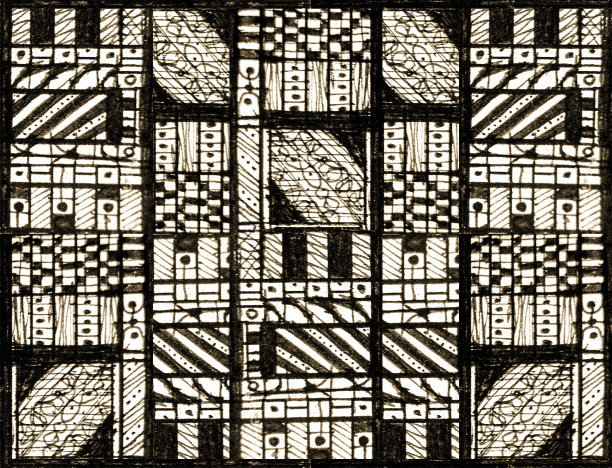 黑白抽象几何图案图片下载