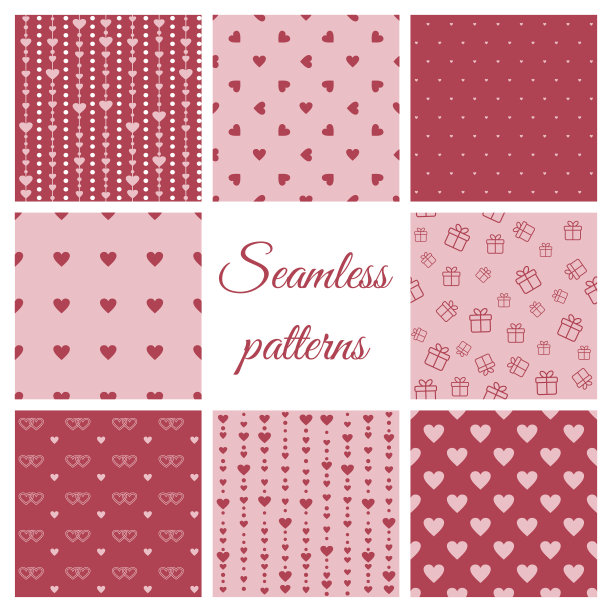 一套无缝模式与心图片下载