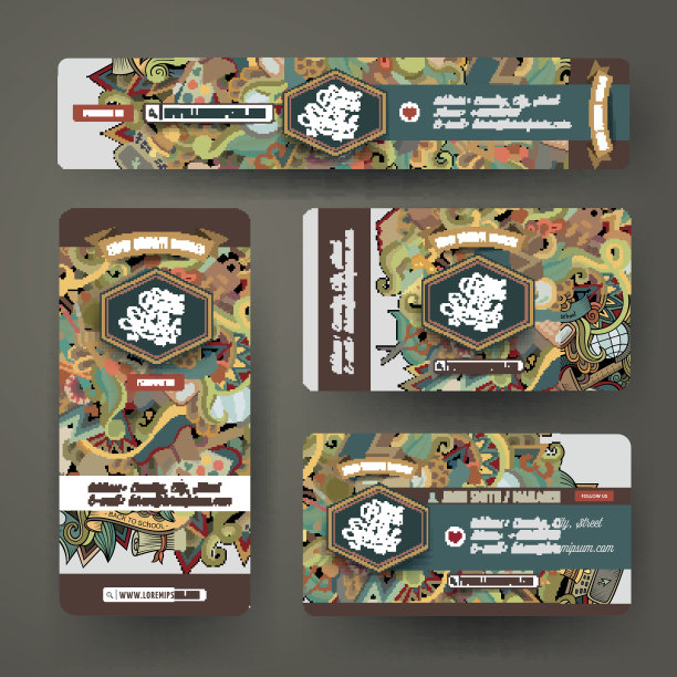 卡通涂鸦学校企业身份图片下载