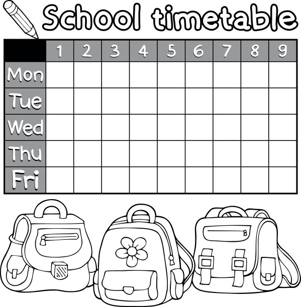 涂色书时间表主题5图片下载