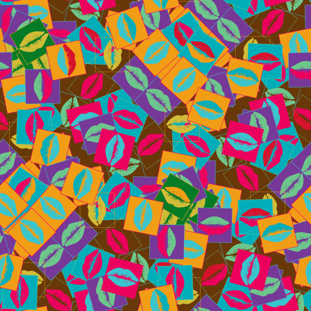 无缝背景图案与嘴唇图片下载