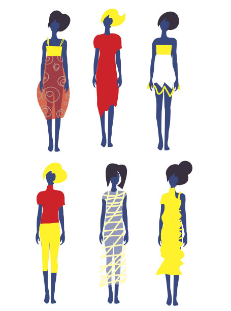 一套服装和时装模特图片下载