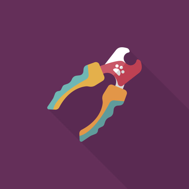 宠物指甲剪平图标与长阴影，eps10图片下载