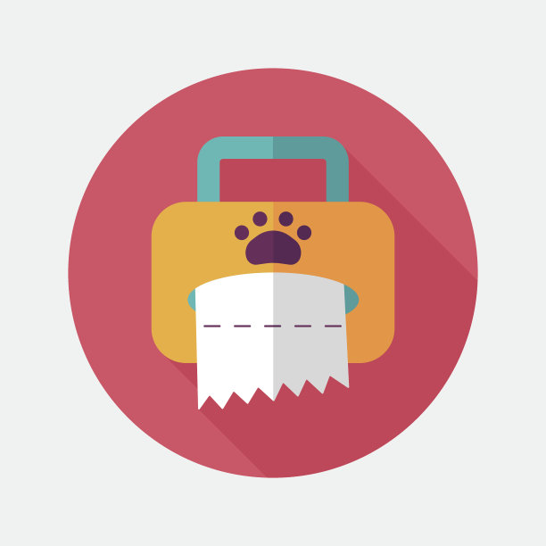 宠物风格纸巾盒扁平图标与长影子，eps10图片下载