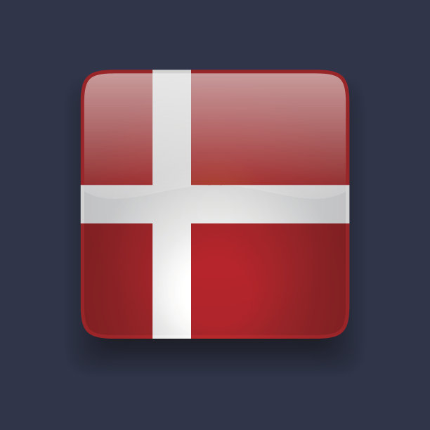 广场图标与丹麦国旗图片下载